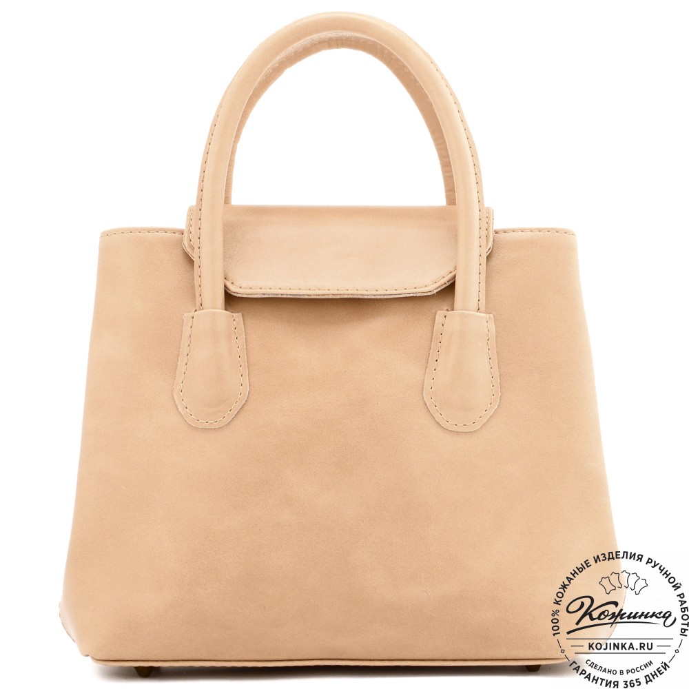  Женская кожаная сумка "Ванесса" (бежевая)